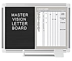 MasterVision® In/Out Magnetic Dry-Erase And Letter Board, 18" x 24", Aluminum Frame