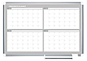 MasterVision® Dry-Erase Calendar Whiteboard With 4-Month Grid, 24” x 36”, Metal Frame With Gray Finish 1 thumbnail image
