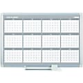 MasterVision 36" 12-month Calendar Planning Board - Yearly - 12 Month - White - Aluminum - 24" Height x 36" Width 1 thumbnail image