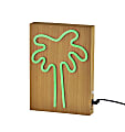 Adesso® Simplee Wood-Framed Neon Table Lamp, 9"H, Palm Tree 1 thumbnail image
