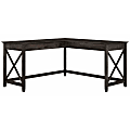 Bush Furniture Key West 60"W L-Shaped Desk, Dark Gray Hickory, Standard Delivery