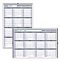 Blueline® Yearly Laminated Wall Calendar, 24" x 36", 50% Recycled, Blue/White, January To December 2023, C177868