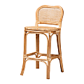 bali & pari Adrena Rattan Bar Stool With Back, Natural Brown