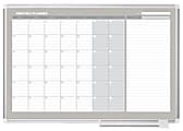 MasterVision® Gold Ultra™ Magnetic Dry-Erase Monthly Calendar Planning Board, Lacquered Steel, 48" x 36", White/Plate Gray, Silver Aluminum Frame 1 thumbnail image