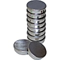 MasterVision Super Strong Magnets - 1" Diameter - Round - 10 / Pack - Silver