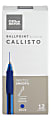 Office Depot® Brand Callisto Soft-Grip Retractable Ballpoint Pens, Medium Point, 1.0 mm, Clear Barrel, Blue Ink, Pack Of 12