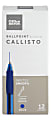Office Depot® Brand Callisto Soft-Grip Retractable Ballpoint Pens, Medium Point, 1.0 mm, Clear Barrel, Blue Ink, Pack Of 12 1 thumbnail image