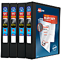 Avery® Heavy-Duty View 3 Ring Binders, 1" One Touch Slant Rings, Black, Pack Of 4 1 thumbnail image