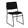 Flash Furniture HERCULES Series High-Density Stacking Chair With Sled Base, Fabric Upholstery, Black 1 thumbnail image
