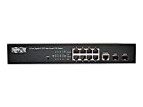 Tripp Lite 8-Port Gigabit Ethernet Switch L2 Managed w/ PoE 10/100/1000Mbps - 8 x Gigabit Ethernet Network, 2 x Gigabit Ethernet Expansion Slot - Manageable - Twisted Pair, Optical Fiber - Modular - 2 Layer Supported