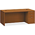 HON Valido Double Pedestal Desk, 72"W - 3-Drawer - 72" x 36" x 29.5" x 1.5" - 3 x Box Drawer(s), File Drawer(s) - Single Pedestal on Right Side - Ribbon Edge - Material: Particleboard - Finish: Laminate, Bourbon Cherry