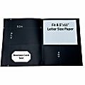 Sparco Leatherette Portfolio, 8-1/2" x 11", 2 Pocket, Black, Box of 25