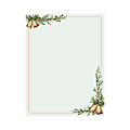 Geo Studios Holiday-Themed Letterhead Paper, Letter Size, Bells/Pine, Pack Of 70 Sheets