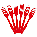 JAM PAPER Big Party Pack of Premium Plastic Forks, Red, 100 Disposable Forks/Box  1 thumbnail image