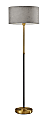 Adesso® Bergen Floor Lamp, 59"H, Gray Shade/Black And Antique Brass Base