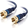 C2G 3ft Velocity Mini-Coax F-Type Cable - F Connector - F Connector - 3ft - Blue 1 thumbnail image
