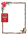 Geo Studios Holiday-Themed Letterhead Paper, Letter Size, Poinsettia/Bird, Pack Of 70 Sheets
