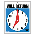 Cosco® Will Return Clock Sign, 5" X 6", Blue/White