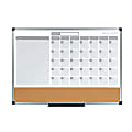 MasterVision® 3-In-1 Magnetic Cork/Dry-Erase Whiteboard Calendar Planner Board, 18" x 24", Silver Aluminum Frame