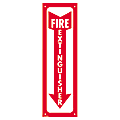 Cosco Glow-In-The-Dark Fire Extinguisher Sign, 4" x 13", Red/White