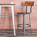 Flash Furniture Restaurant Wood/Metal Barstool With Back, Rustic Walnut/Gray 1 thumbnail image