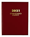 AT-A-GLANCE® Standard Daily Diary, 7-1/2" x 9-1/2", Red, January to December 2021, SD37413