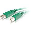 C2G 2m USB 2.0 A/B Cable - Green - Type A Male USB - Type B Male USB - 6.56ft 1 thumbnail image