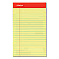 Universal Perforated Ruled Writing Pads, Narrow Rule, 5" x 8", Canary Yellow, Pack Of 12 Pads