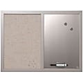 MasterVision® Magentic Fabric/Non-Magnetic Dry-Erase/Bulletin Board, 18" x 24", Gray Wood Frame