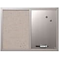 MasterVision® Magentic Fabric/Non-Magnetic Dry-Erase/Bulletin Board, 18" x 24", Gray Wood Frame 1 thumbnail image