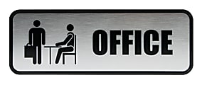 Cosco® Brushed Metal "Office" Sign, 3" x 9" 1 thumbnail image