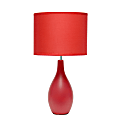 Creekwood Home Essentix Ceramic Dewdrop Table Lamp, 18-1/8"H, Red Shade/Red Base