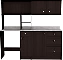 Inval Ambrossia 72"W 3-Piece Pantry Storage System, Espresso/Stone 1 thumbnail image