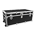 Seward Traveler Trunk With Wheels And Lock, 12 1/4" x 30" x 15 3/4", Black