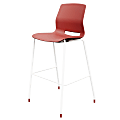 KFI Studios Imme Stacking Bar Stool, 44"H, Coral/White 1 thumbnail image