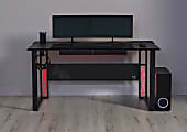 RS Gaming Mergence 60 W RGB Gaming Computer Desk With 10 Acoustic Panels Black Office Depot