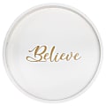 Elegant Designs Decorative Round Serving Tray, 1-11/16”H x 13-3/4”W x 13-3/4”D, White Wash Believe 1 thumbnail image