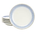 Martha Stewart 6-Piece Stoneware Salad Plate Set, 8-1/4", Blue Rim 1 thumbnail image