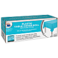 Amscan Boxed Plastic Table Roll, Caribbean Blue, 54” x 126’