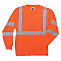 Ergodyne GloWear 8391 Type-R Class 3 Long-Sleeve T-Shirt, Small, Orange