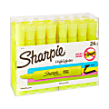 Sharpie® Accent® Tank-Style Highlighters, Fluorescent Yellow, Pack Of 24