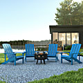 Flash Furniture 5-Piece Charlestown Adirondack Chair Set, Blue