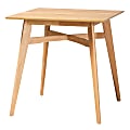 Baxton Studio Leena Mid-Century Modern Counter Height Pub Table, 36”H x 35-7/16”W x 35-7/16”D, Natural Oak 1 thumbnail image