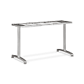 basyx by HON® Fixed Height Table Base With Adjustable Width, 28"H x 18"W x 48"D, Chrome