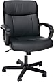 OFM Essentials Ergonomic Bonded Leather Mid-Back Chair With Arms, Black/Silver 1 thumbnail image
