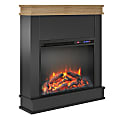 Ameriwood™ Home Mateo Fireplace With Mantel, 32-7/8”H x 29-3/4”W x 7-3/4”D, Black