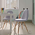 Flash Furniture Kids' Zula Modern Armless Faux Shearling Accent Chairs, Gray/Beechwood, Set Of 2 Chairs 1 thumbnail image