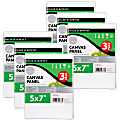 Daler-Rowney Simply White Canvas Panels, 7”H x 5”W x 3/8”D, White, 3 Panels Per Set, Bundle Of 6 Sets