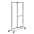 Honey Can Do 2-Tier Garment Rack, 74”H x 19”W x 46”D, Chrome