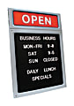 Cosco® Upscale "Open/Closed" Letterboard Sign, 20"H x 15"W, Black/Red/White